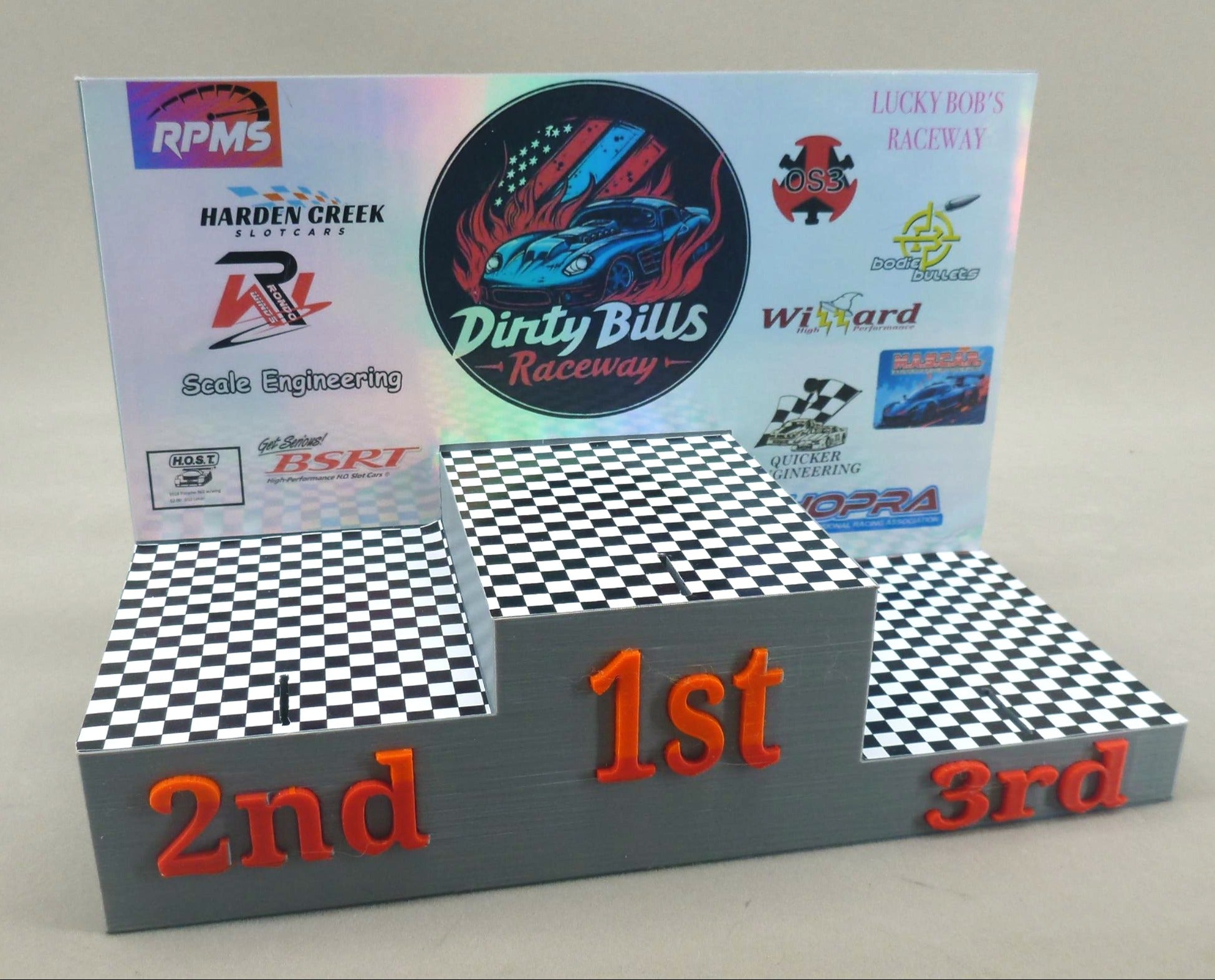 Raceway Podium for 1st-2nd-3rd Place Winners...Now with Checkerboard flooring applied!