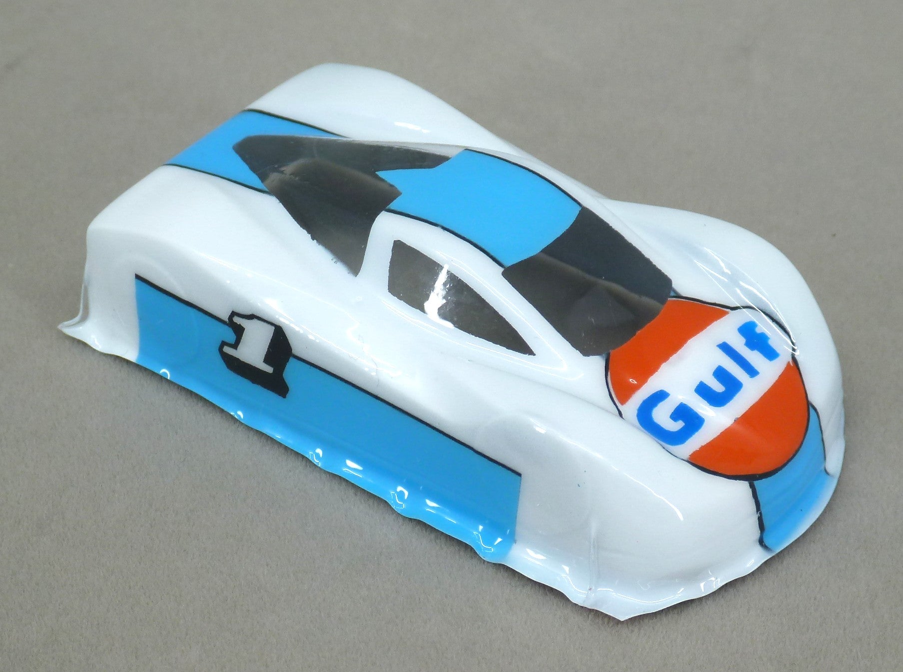 Gulf Car (White) - Professionally Painted Lexan HO Slot Car Body