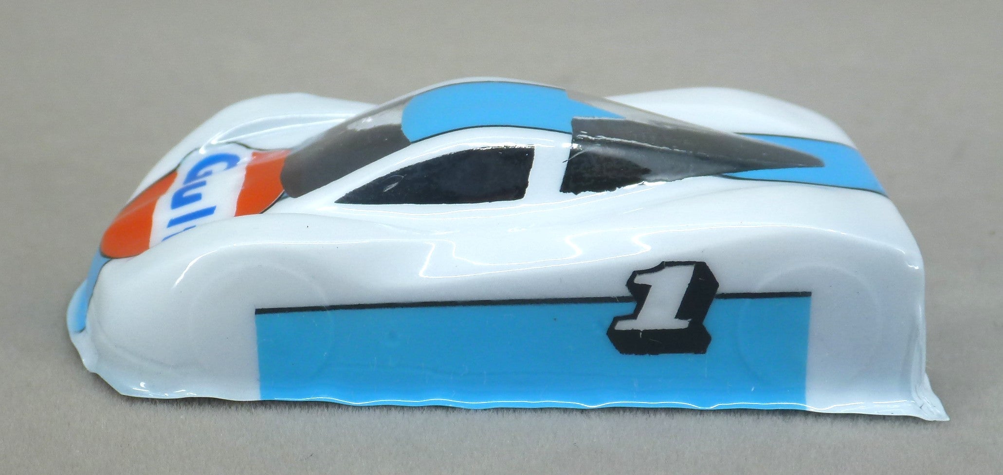 Gulf Car (White) - Professionally Painted Lexan HO Slot Car Body