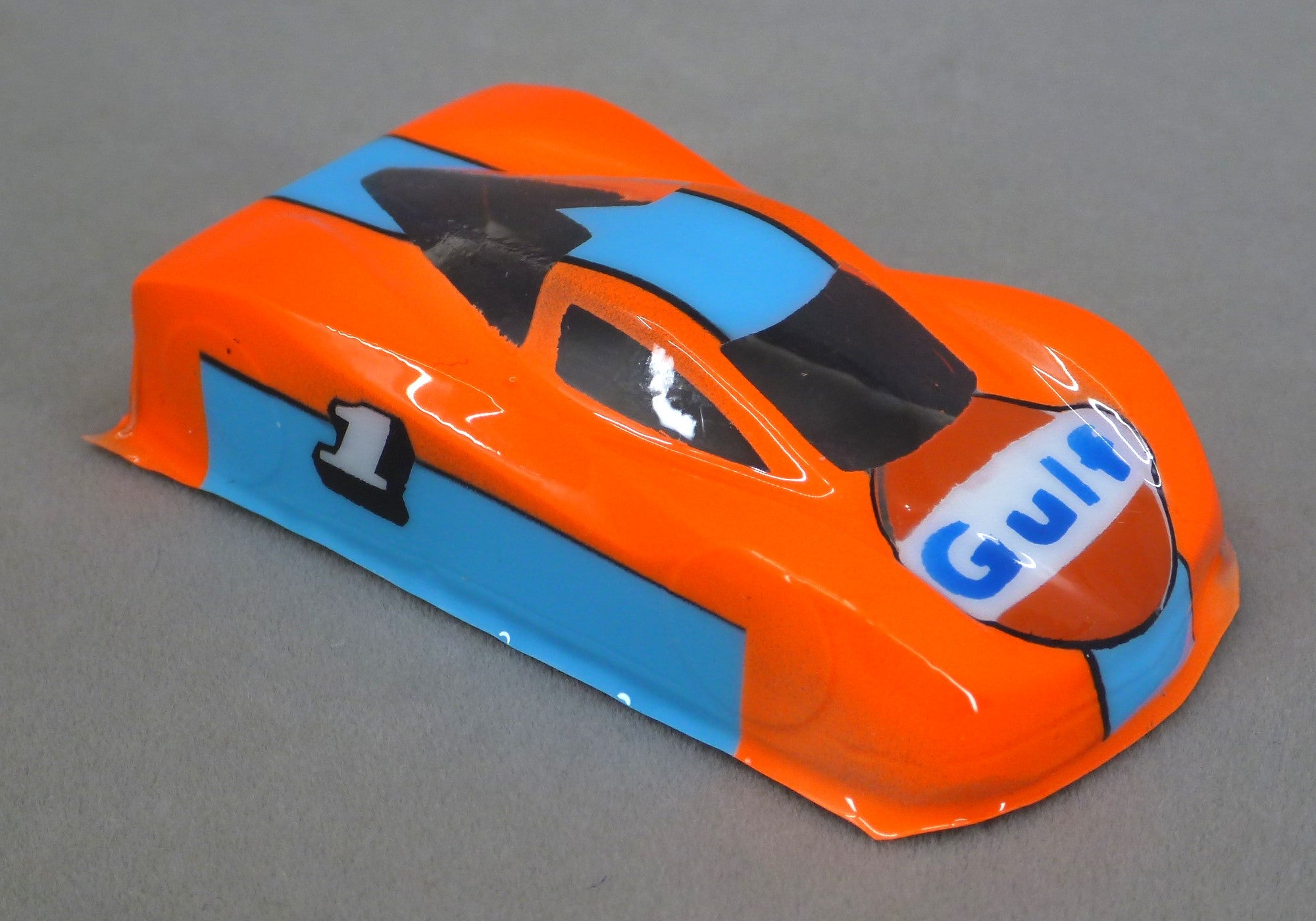 Gulf Car (Orange) - Professionally Painted Lexan HO Slot Car Body