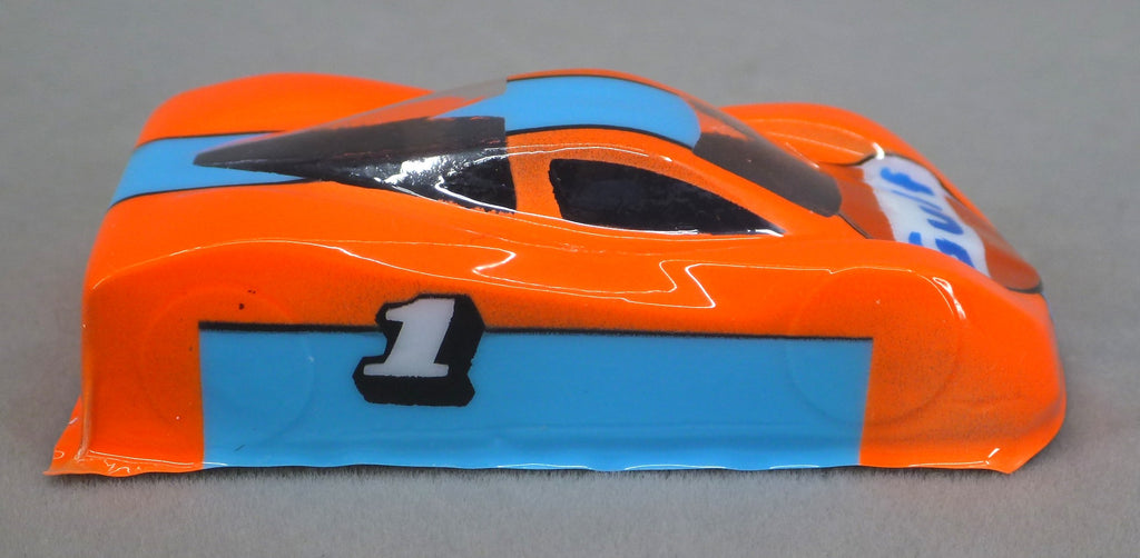 Gulf Car (Orange) - Professionally Painted Lexan HO Slot Car Body
