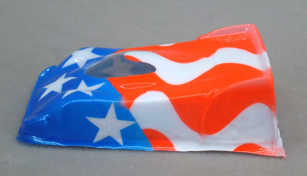 Stars and Stripes (design #2) - Professionally Painted Lexan HO Slot Car Body