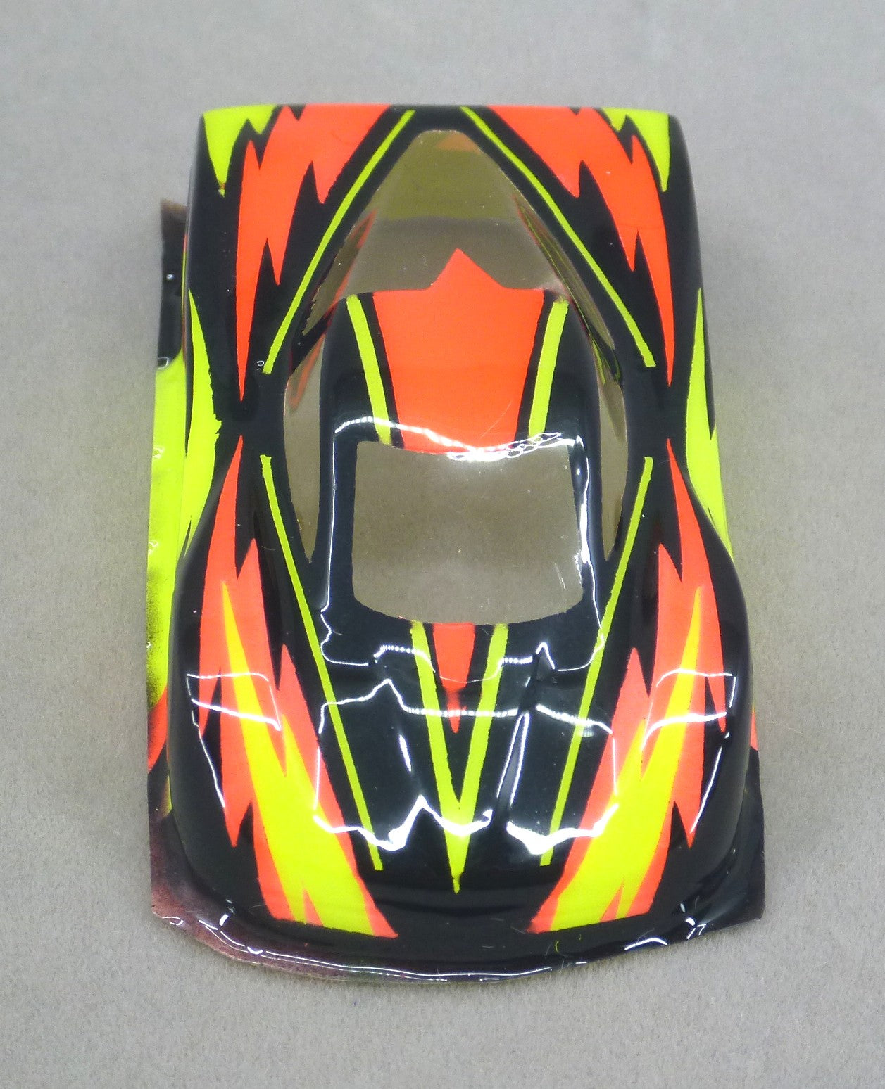 Dazzle Car (Orange/Yellow/Black) - Professionally Painted Lexan HO Slot Car Body