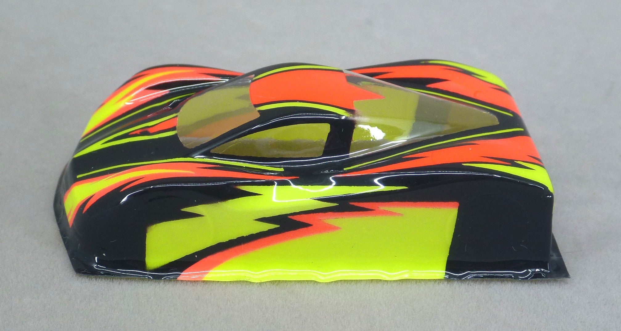 Dazzle Car (Orange/Yellow/Black) - Professionally Painted Lexan HO Slot Car Body