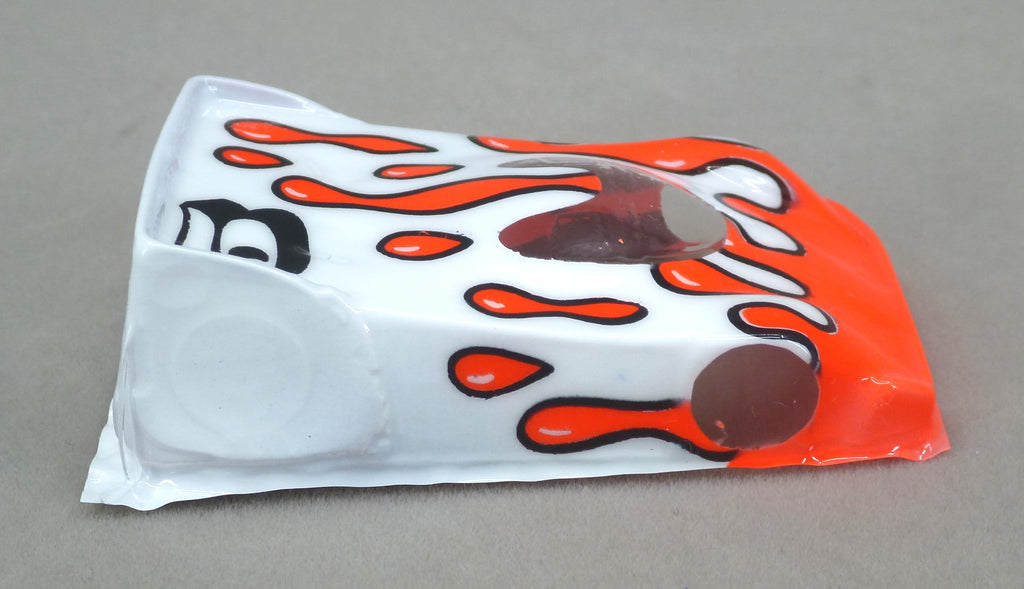 Flowing Tear Drops Car (Red on White with number) - Professionally Painted Lexan HO Slot Car Body