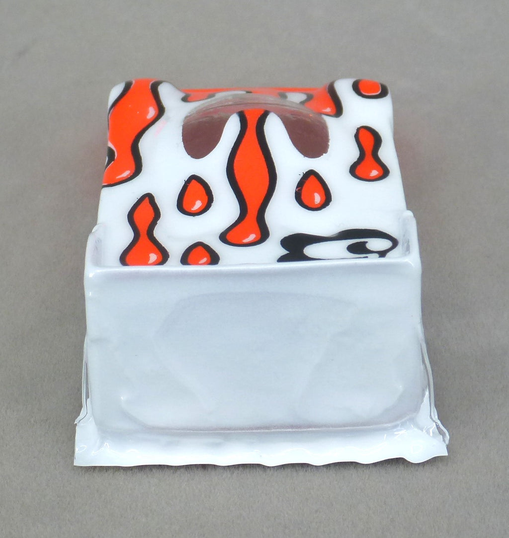 Flowing Tear Drops Car (Red on White with number) - Professionally Painted Lexan HO Slot Car Body