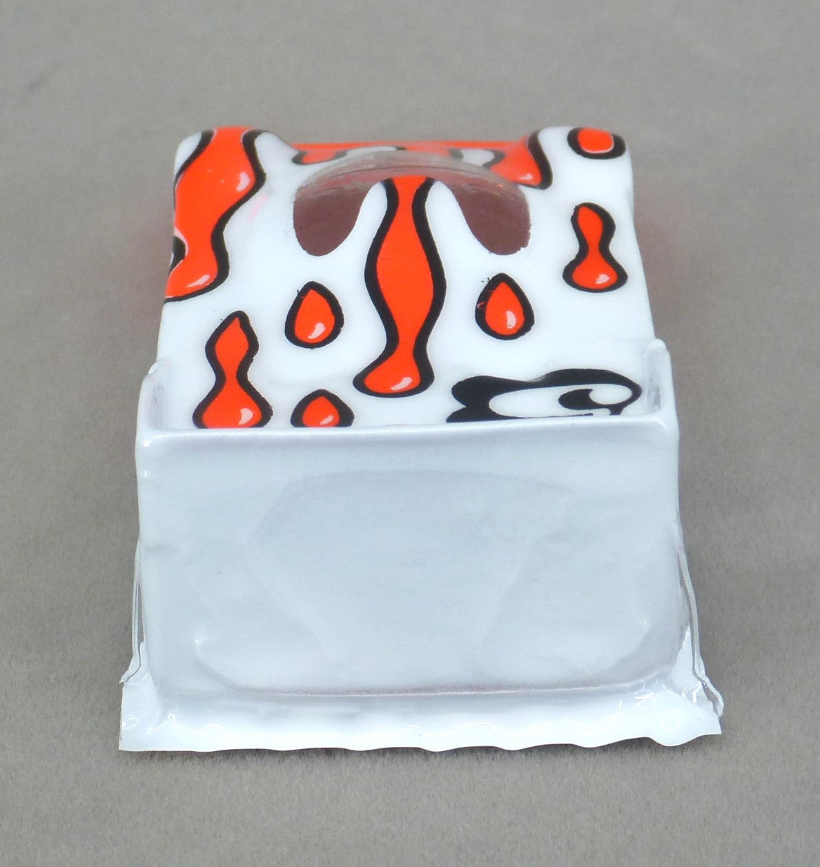 Flowing Tear Drops Car (Red on White with number) - Professionally Painted Lexan HO Slot Car Body