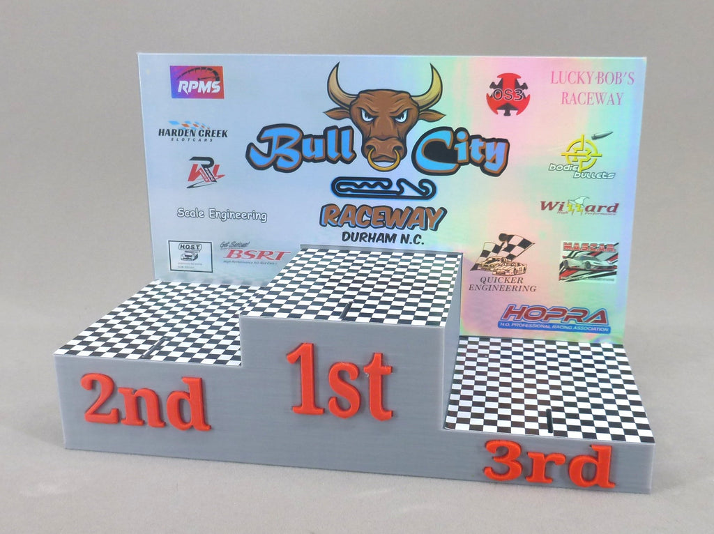 Raceway Podium for 1st-2nd-3rd Place Winners...Now with Checkerboard flooring applied!
