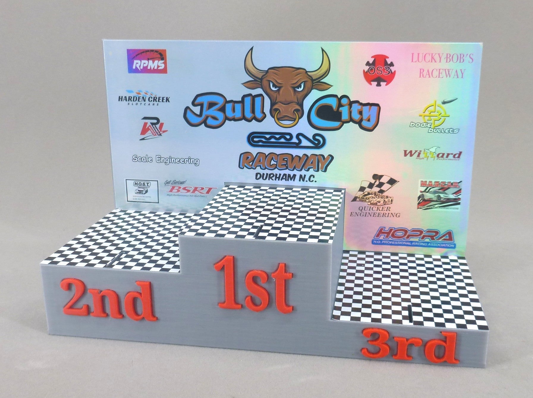 Raceway Podium for 1st-2nd-3rd Place Winners...Now with Checkerboard flooring applied!