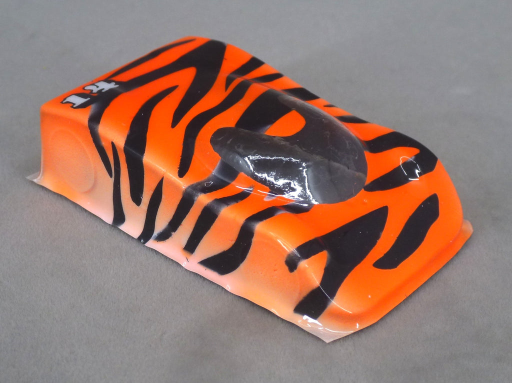 Tiger Pattern (Orange & Black) - Professionally Painted Lexan HO Slot Car Body