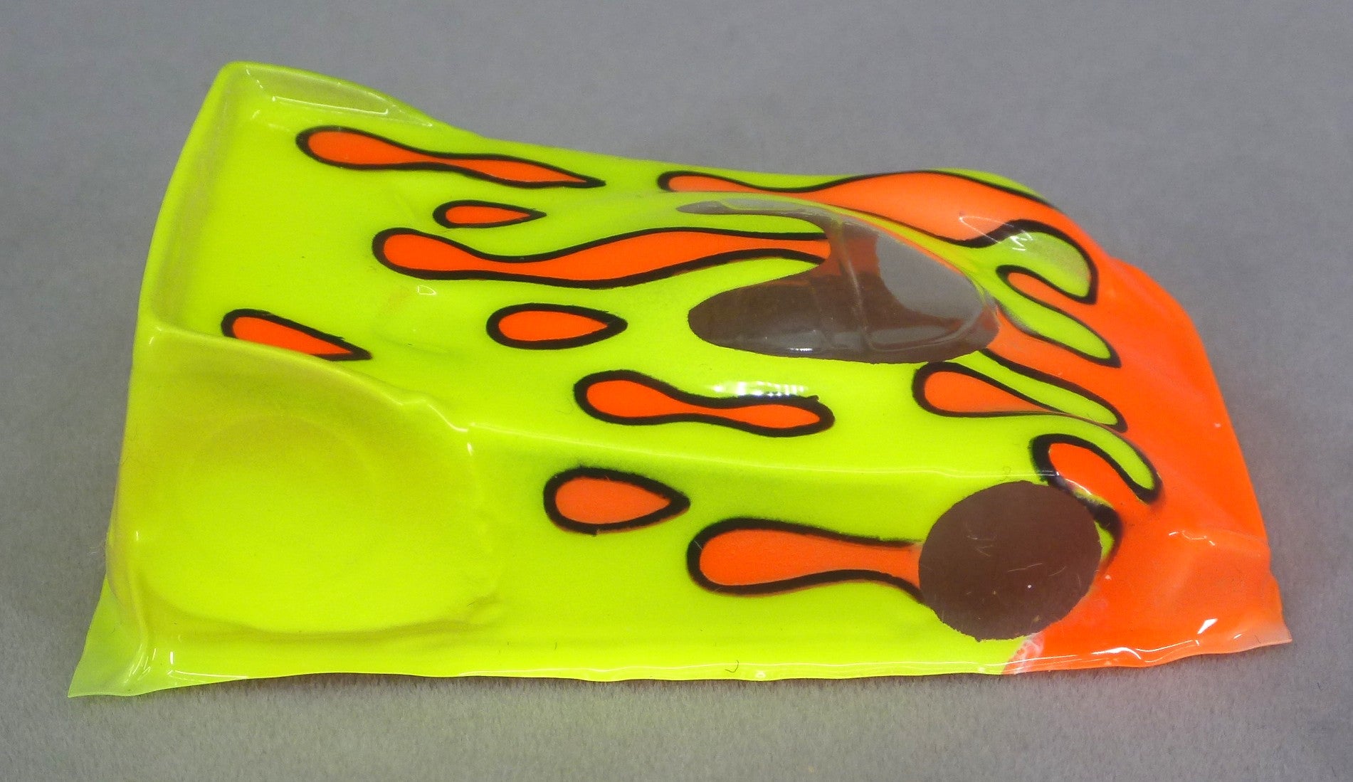 Flowing Tear Drops Car (Orange on Yellow) - Professionally Painted Lexan HO Slot Car Body