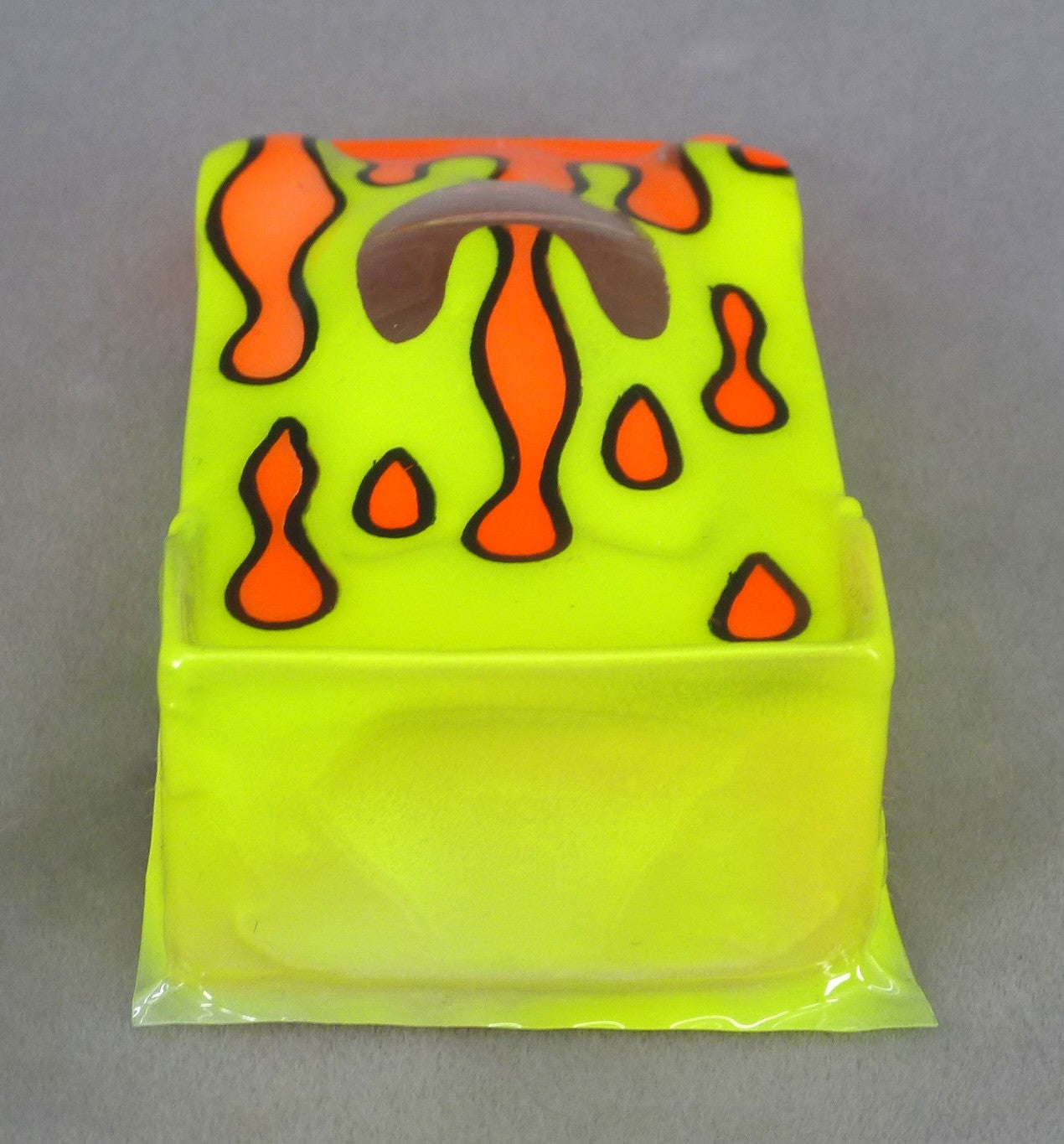 Flowing Tear Drops Car (Orange on Yellow) - Professionally Painted Lexan HO Slot Car Body
