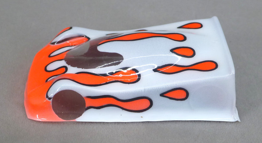 Flowing Tear Drops Car (Fuchsia on White-no number) - Professionally Painted Lexan HO Slot Car Body