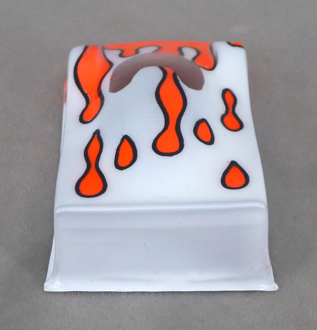 Flowing Tear Drops Car (Fuchsia on White-no number) - Professionally Painted Lexan HO Slot Car Body
