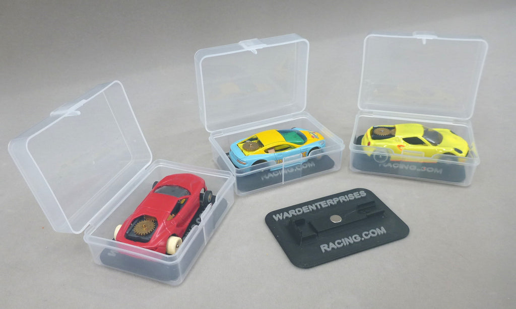 Set of Three (3) Fray / TJet Race Car Cases with Chassis Stands