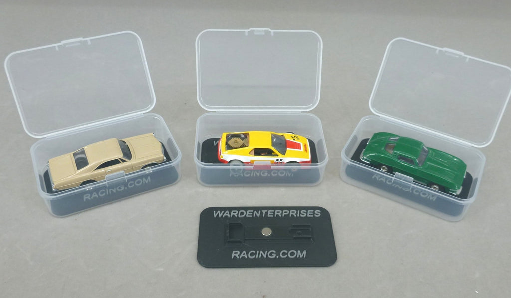 Set of Three (3) Fray/TJet Race Car Cases with Chassis Stands