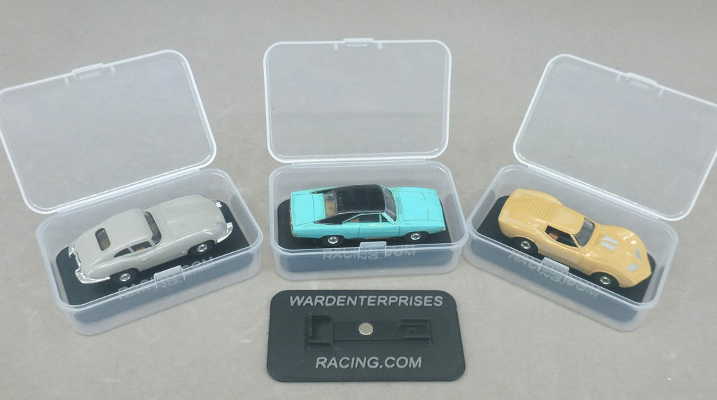 Set of Three (3) Fray/TJet Race Car Cases with Chassis Stands