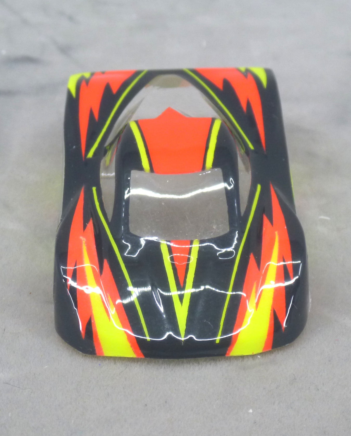 Dazzle Car (Orange/Yellow/Black) - Professionally Painted Lexan HO Slot Car Body