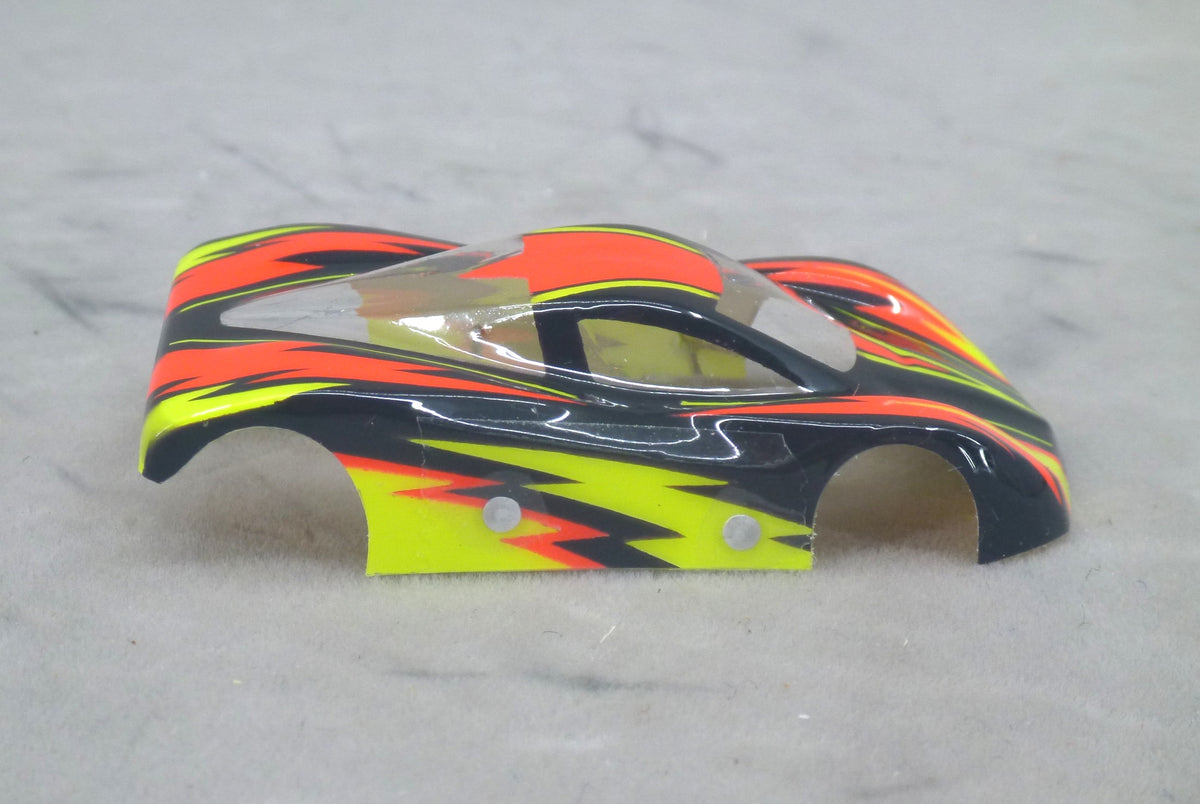 Dazzle Car (Orange/Yellow/Black) - Professionally Painted Lexan HO Slot Car Body