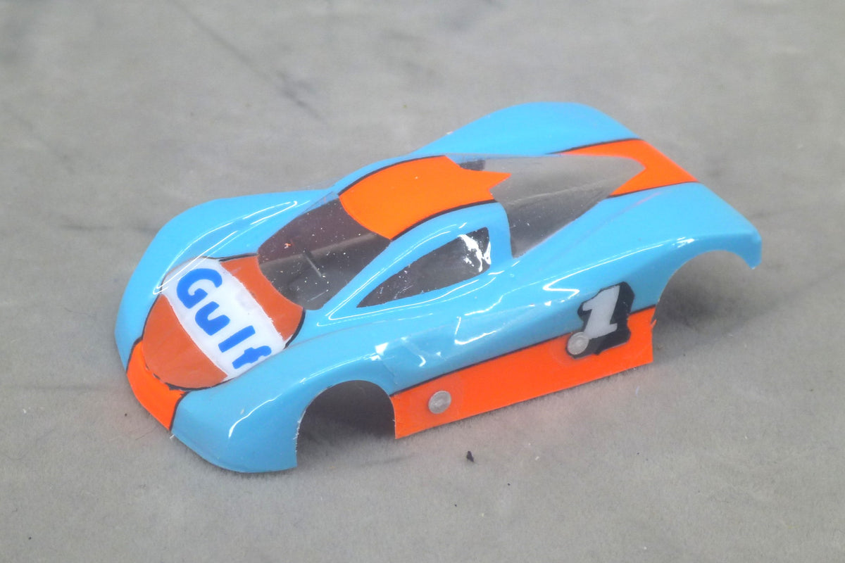 Gulf Car (Lighter Blue) - Professionally Painted Lexan HO Slot Car Body