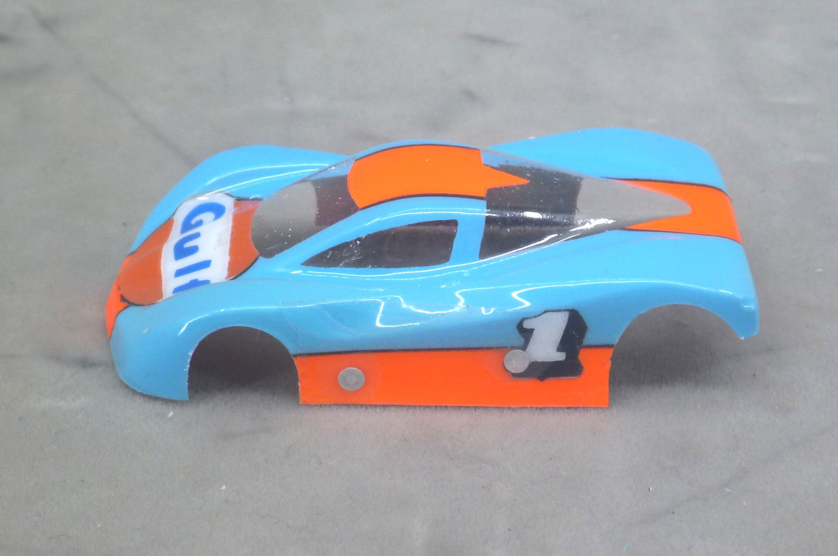 Gulf Car (Lighter Blue) - Professionally Painted Lexan HO Slot Car Body