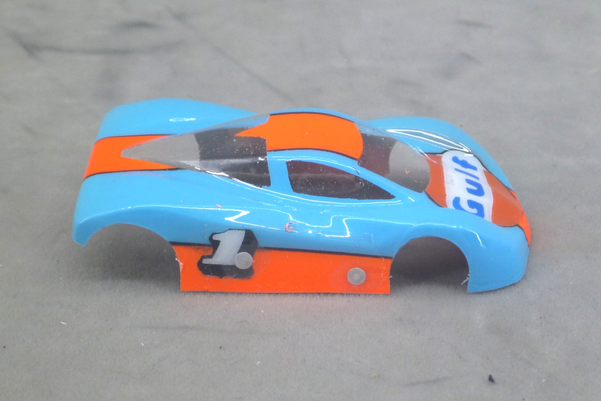 Gulf Car (Lighter Blue) - Professionally Painted Lexan HO Slot Car Body