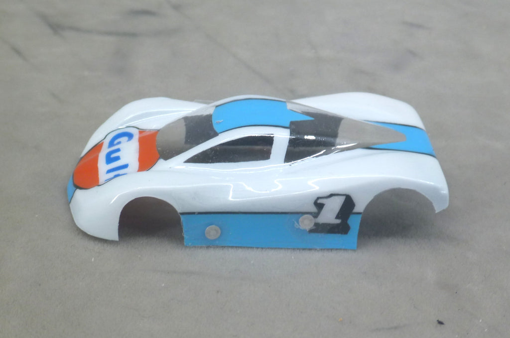 Gulf Car (White) - Professionally Painted Lexan HO Slot Car Body