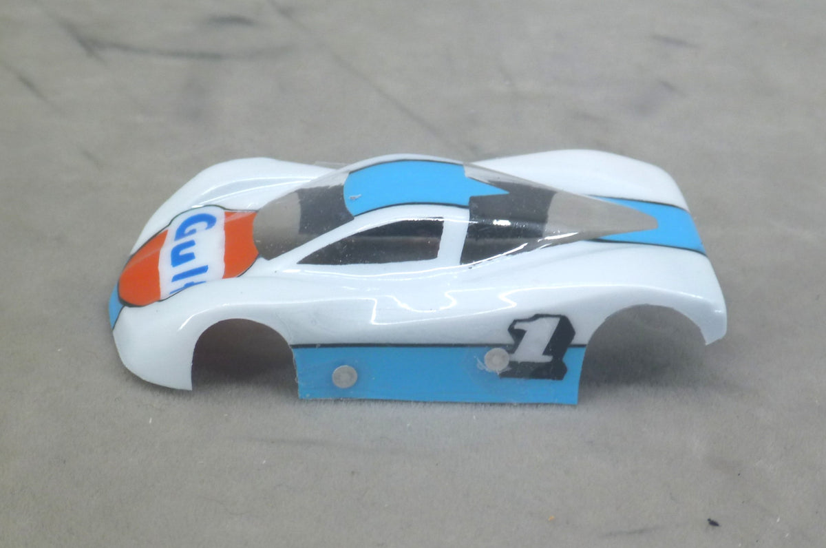 Gulf Car (White) - Professionally Painted Lexan HO Slot Car Body