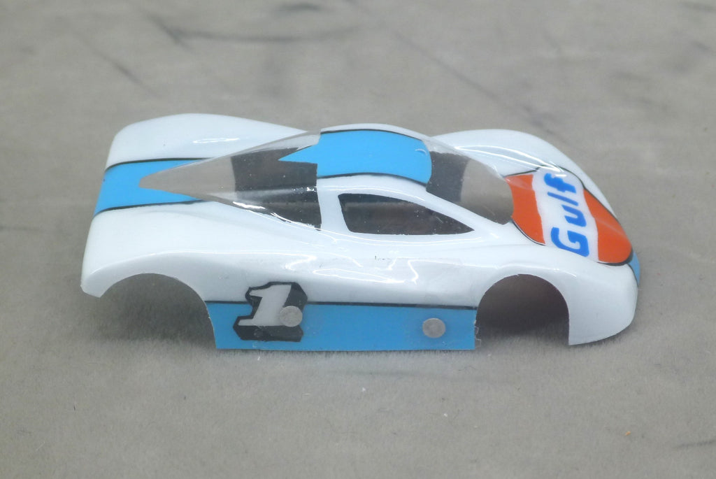 Gulf Car (White) - Professionally Painted Lexan HO Slot Car Body