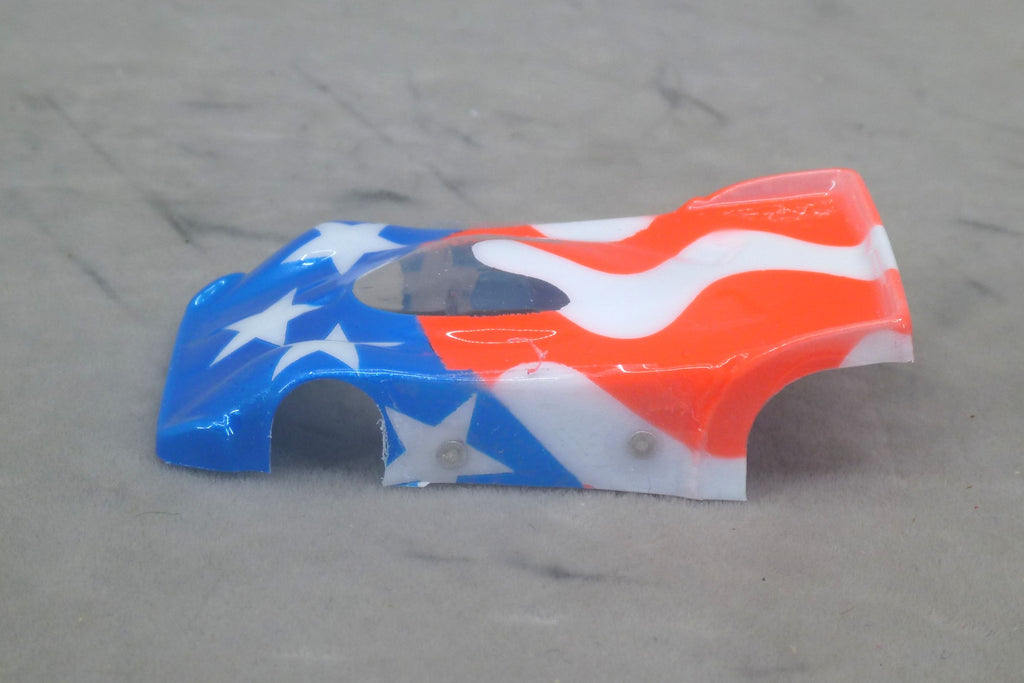 Stars and Stripes (design #2) - Professionally Painted Lexan HO Slot Car Body