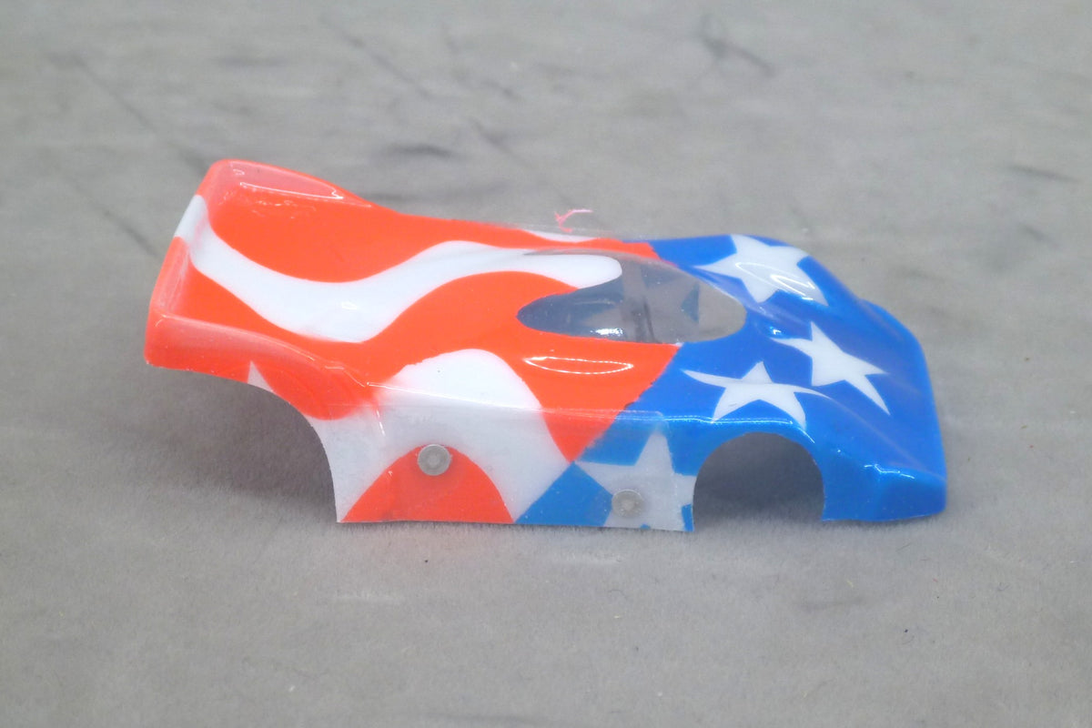 Stars and Stripes (design #2) - Professionally Painted Lexan HO Slot Car Body