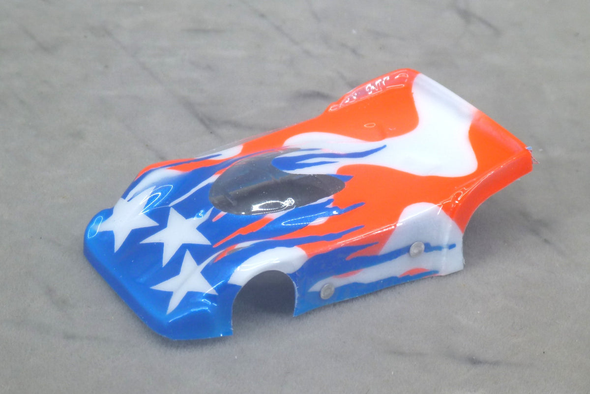 Stars and Stripes (design #1) - Professionally Painted Lexan HO Slot Car Body