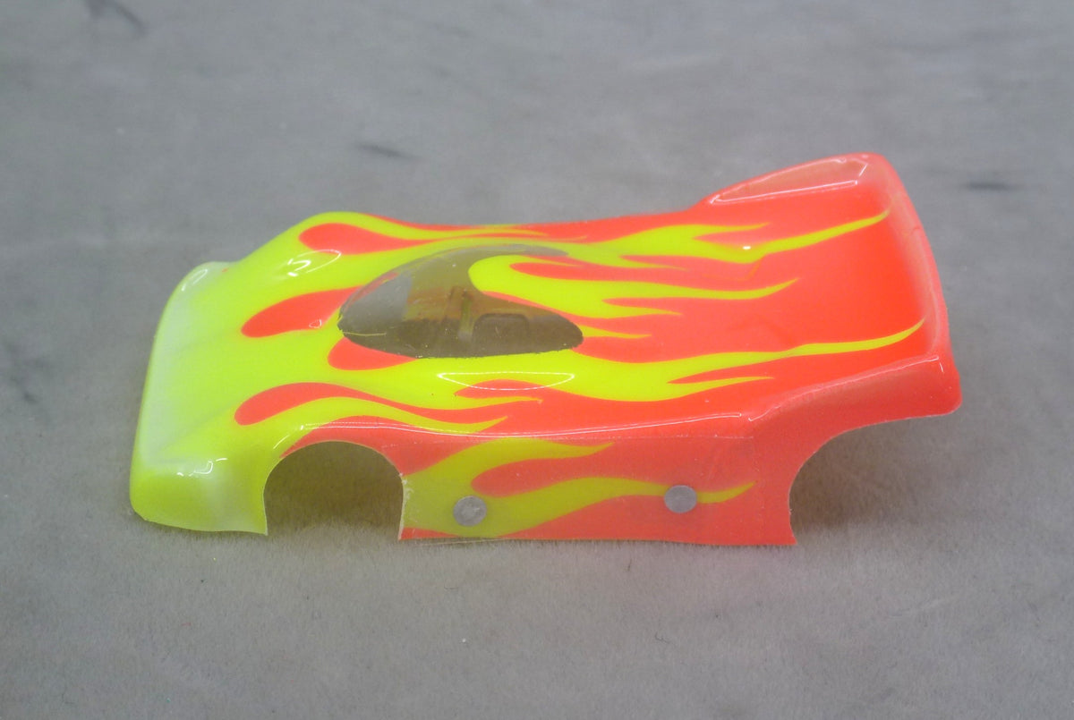 Flames (Orange) - Professionally Painted Lexan HO Slot Car Body