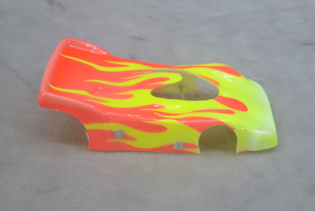 Flames (Orange) - Professionally Painted Lexan HO Slot Car Body
