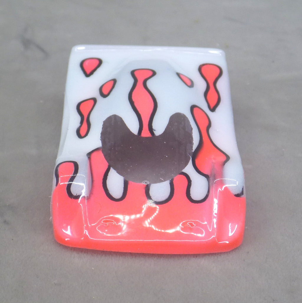 Flowing Tear Drops (Red on White-no number) - Professionally Painted Lexan HO Slot Car Body