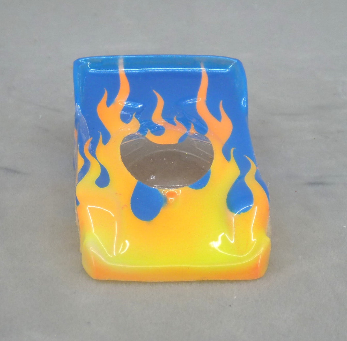 Flames (Orange Flames / Blue Car No Number) - Professionally Painted Lexan HO Slot Car Body