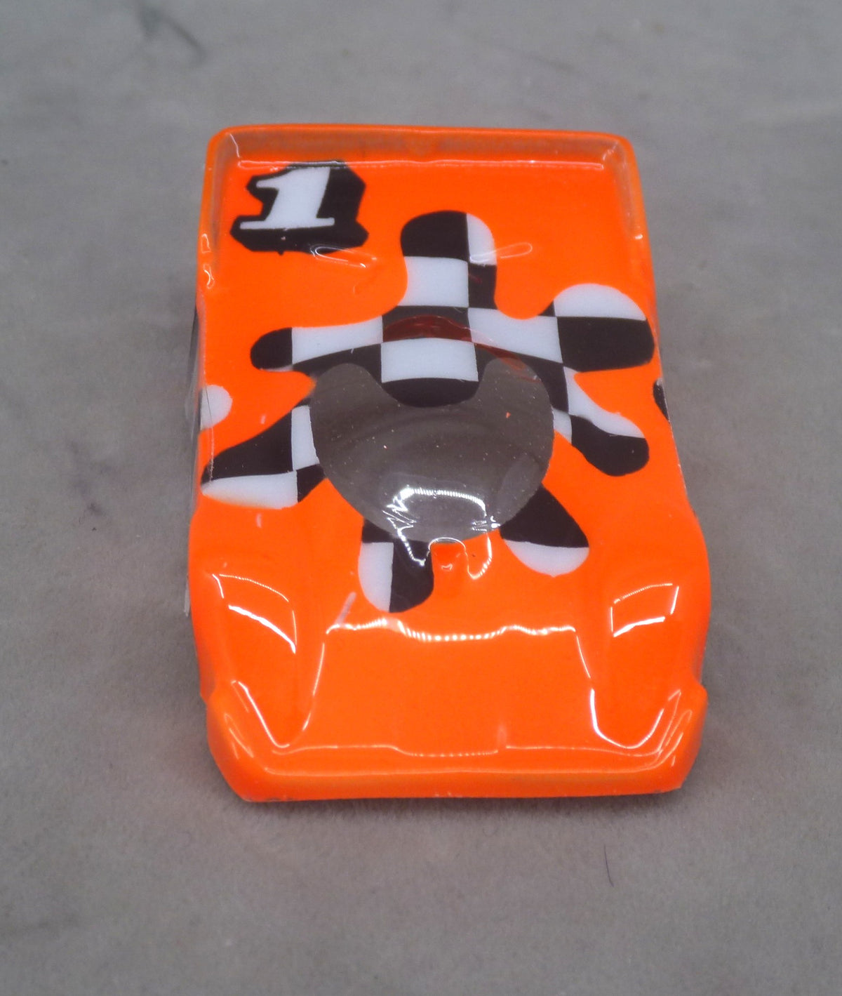 Checkerboard Blob (Orange) - Professionally Painted Lexan HO Slot Car Body