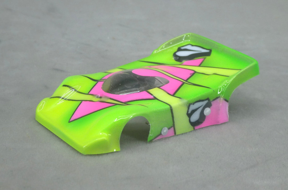 Neon Ribbon (Lime Green) - Professionally Painted Lexan HO Slot Car Body