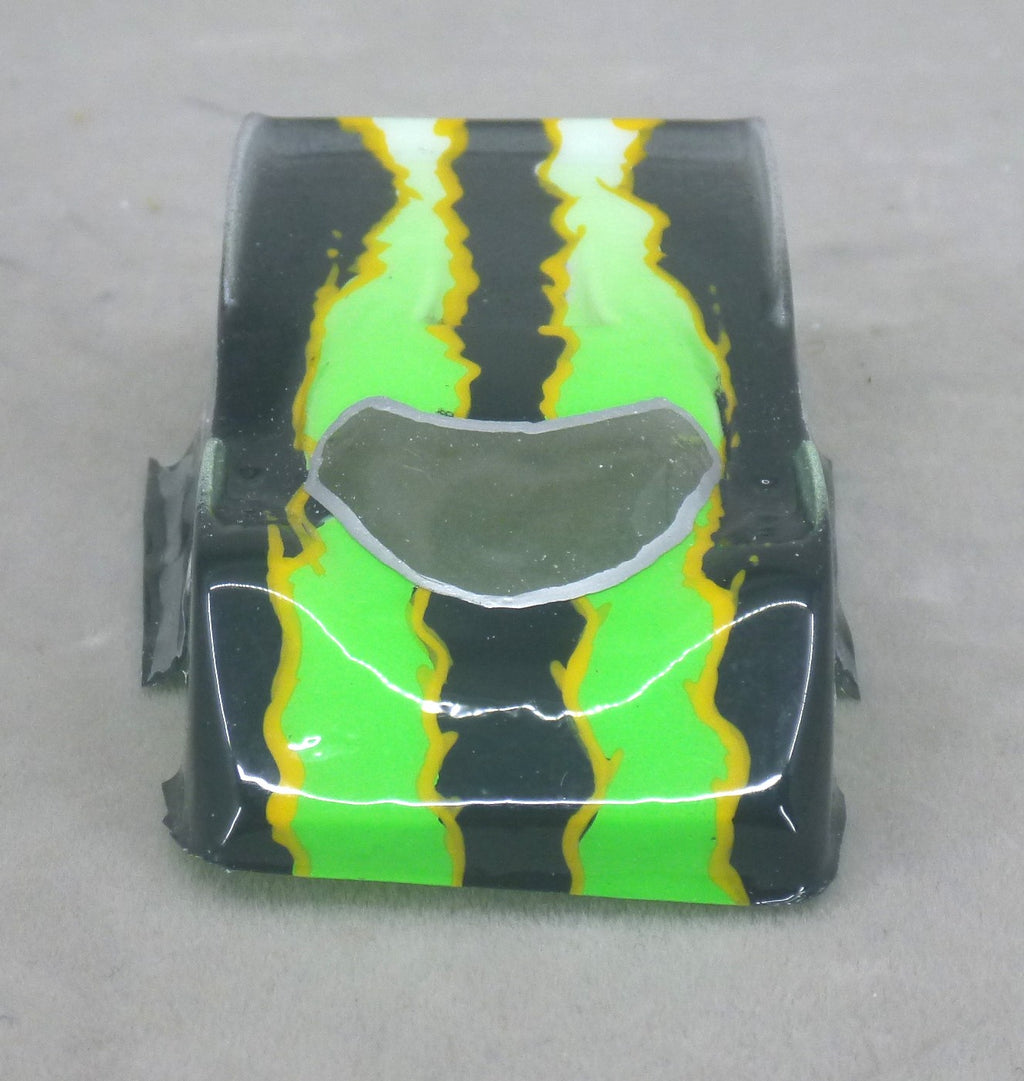 Monster (Green on Black) - Professionally Painted Lexan HO Slot Car Body