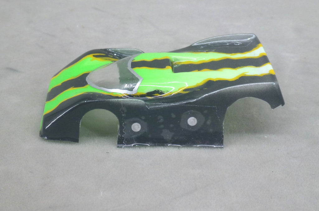 Monster (Green on Black) - Professionally Painted Lexan HO Slot Car Body