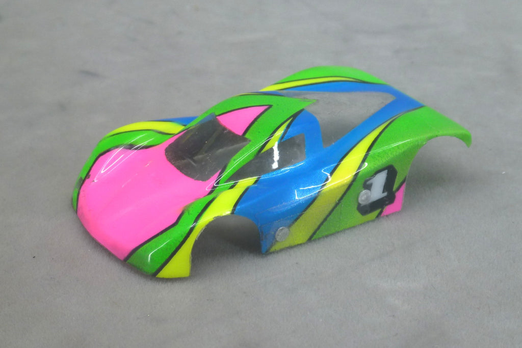Vector Strike (Pink/Green/Blue) - Professionally Painted Lexan HO Slot Car Body