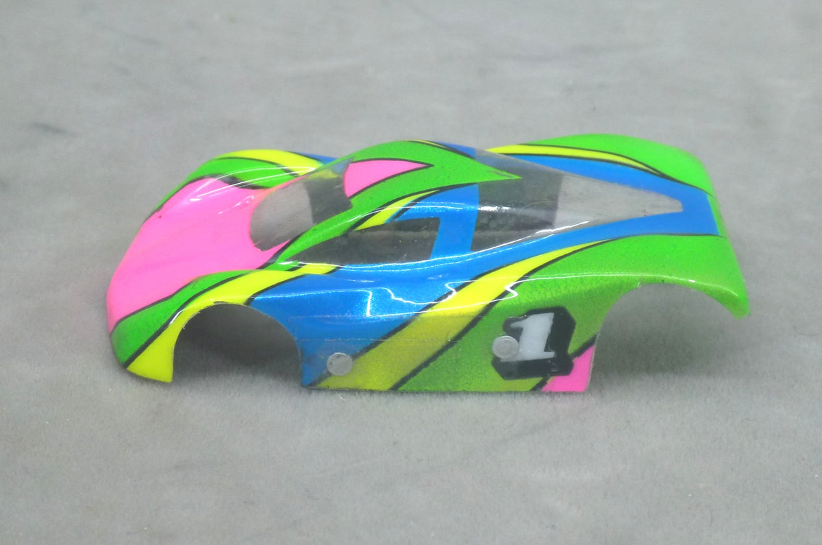 Vector Strike (Pink/Green/Blue) - Professionally Painted Lexan HO Slot Car Body