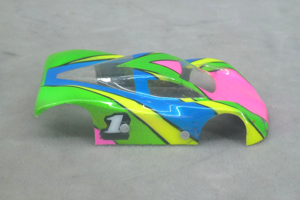 Vector Strike (Pink/Green/Blue) - Professionally Painted Lexan HO Slot Car Body