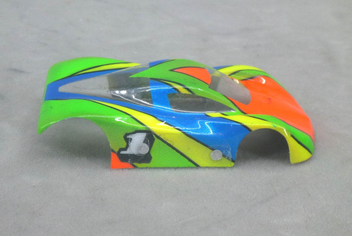 Vector Strike (Orange/Green/Blue) - Professionally Painted Lexan HO Slot Car Body