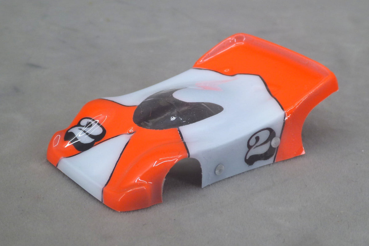 Aero Sweep (Red-Orange / White) - Professionally Painted Lexan HO Slot Car Body