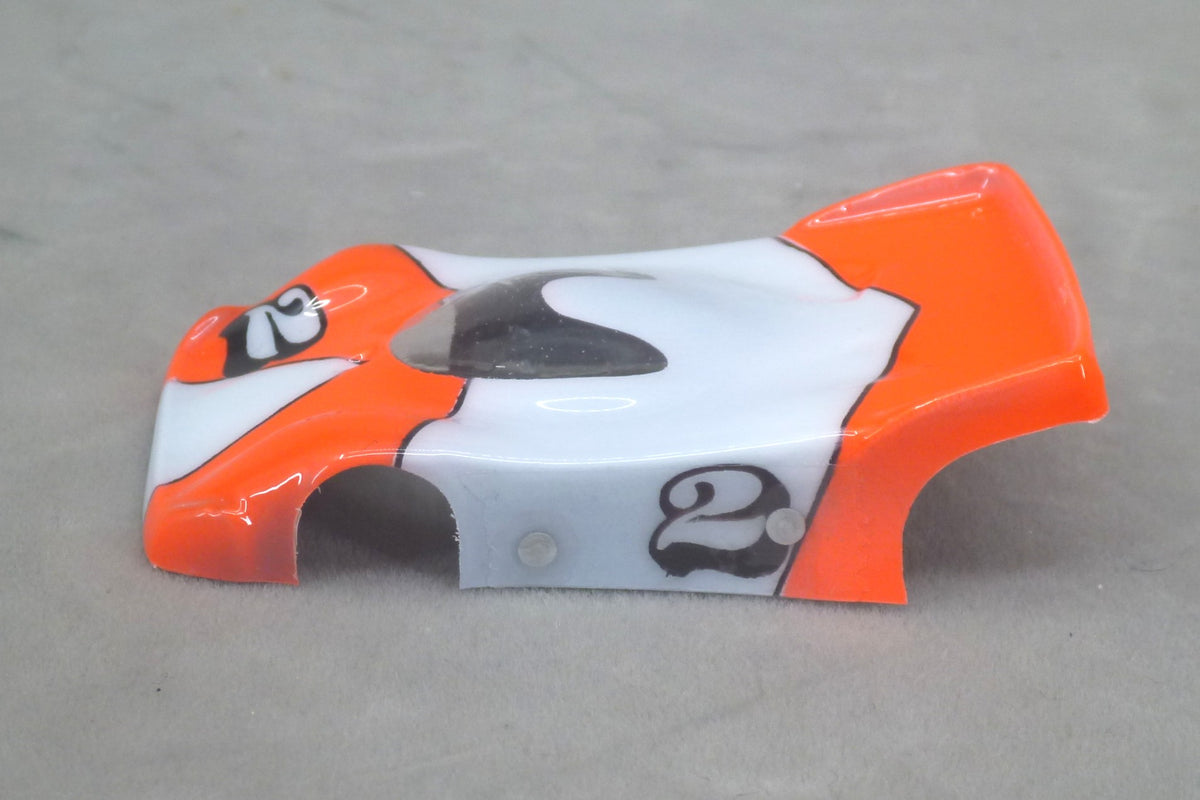 Aero Sweep (Red-Orange / White) - Professionally Painted Lexan HO Slot Car Body