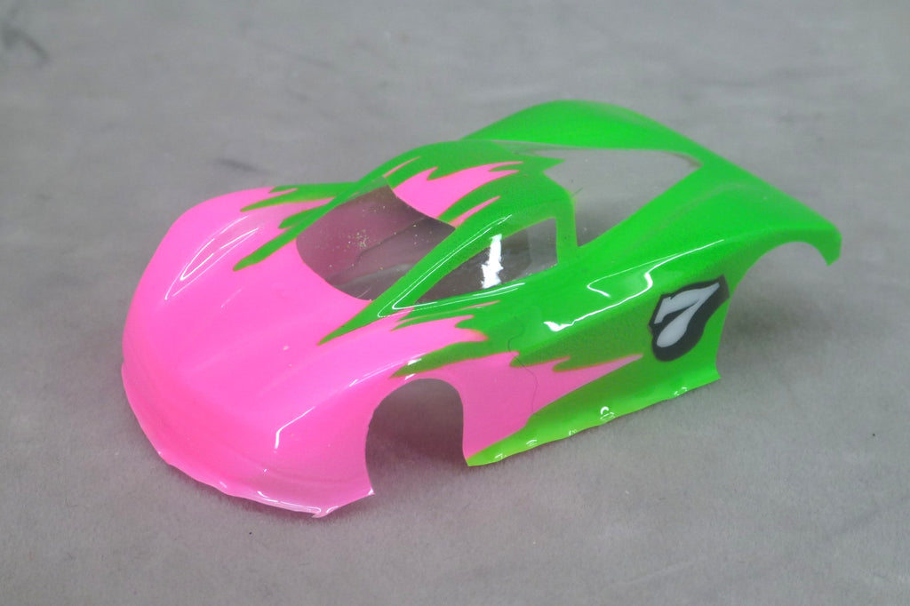 Toxic Pop (Fade Flame) Professionally Painted Lexan HO Slot Car Body