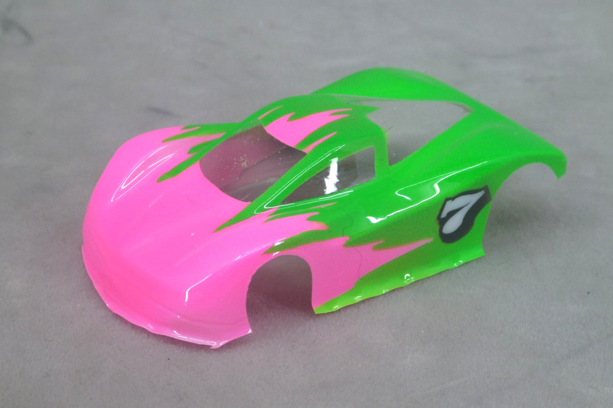 Toxic Pop (Fade Flame) Professionally Painted Lexan HO Slot Car Body