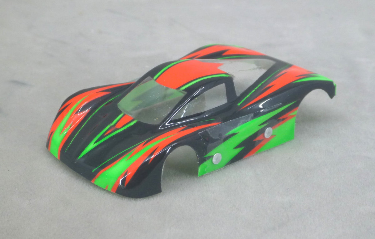 Dazzle (Green/Red/Green) - Professionally Painted Lexan HO Slot Car Body