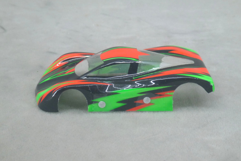 Dazzle (Green/Red/Green) - Professionally Painted Lexan HO Slot Car Body